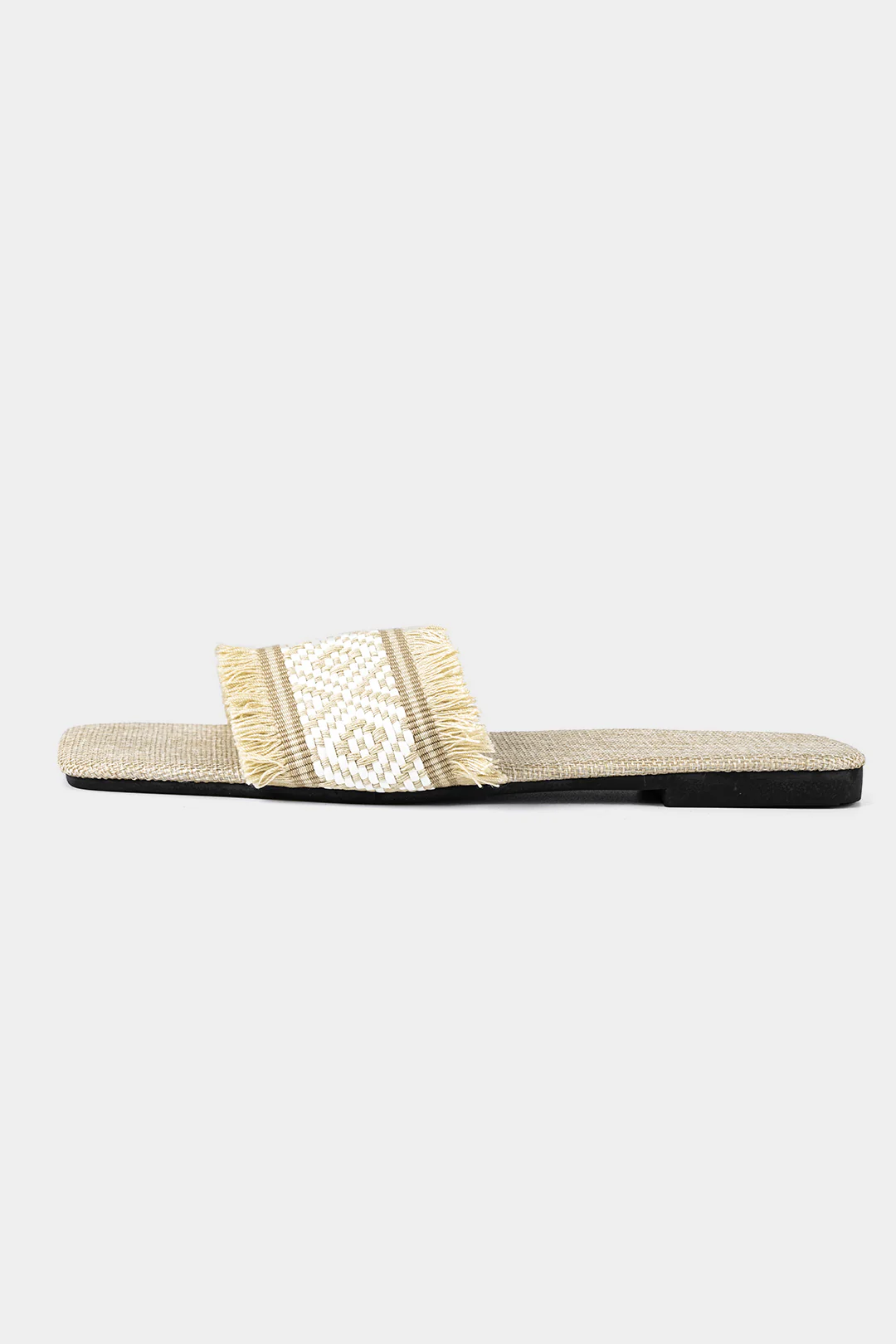Fringed Weave Beach Slides - Image 9