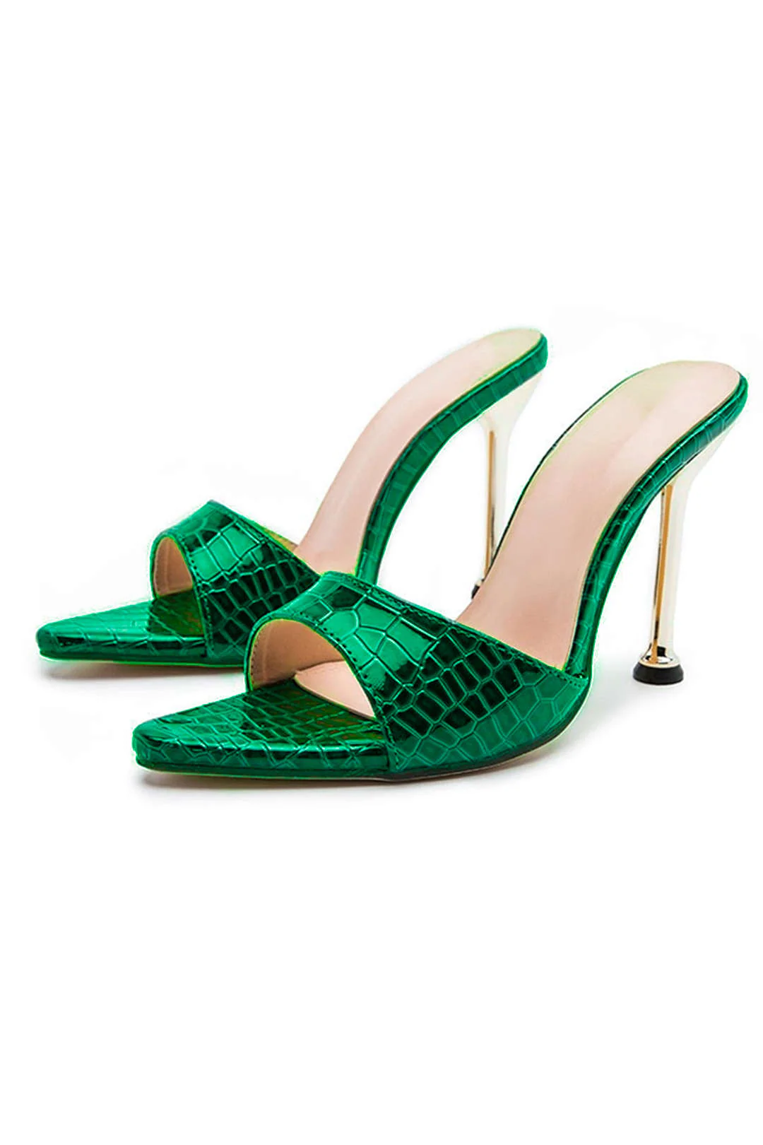 Open Pointed Toe Ankle-strapless High Heels - Image 10