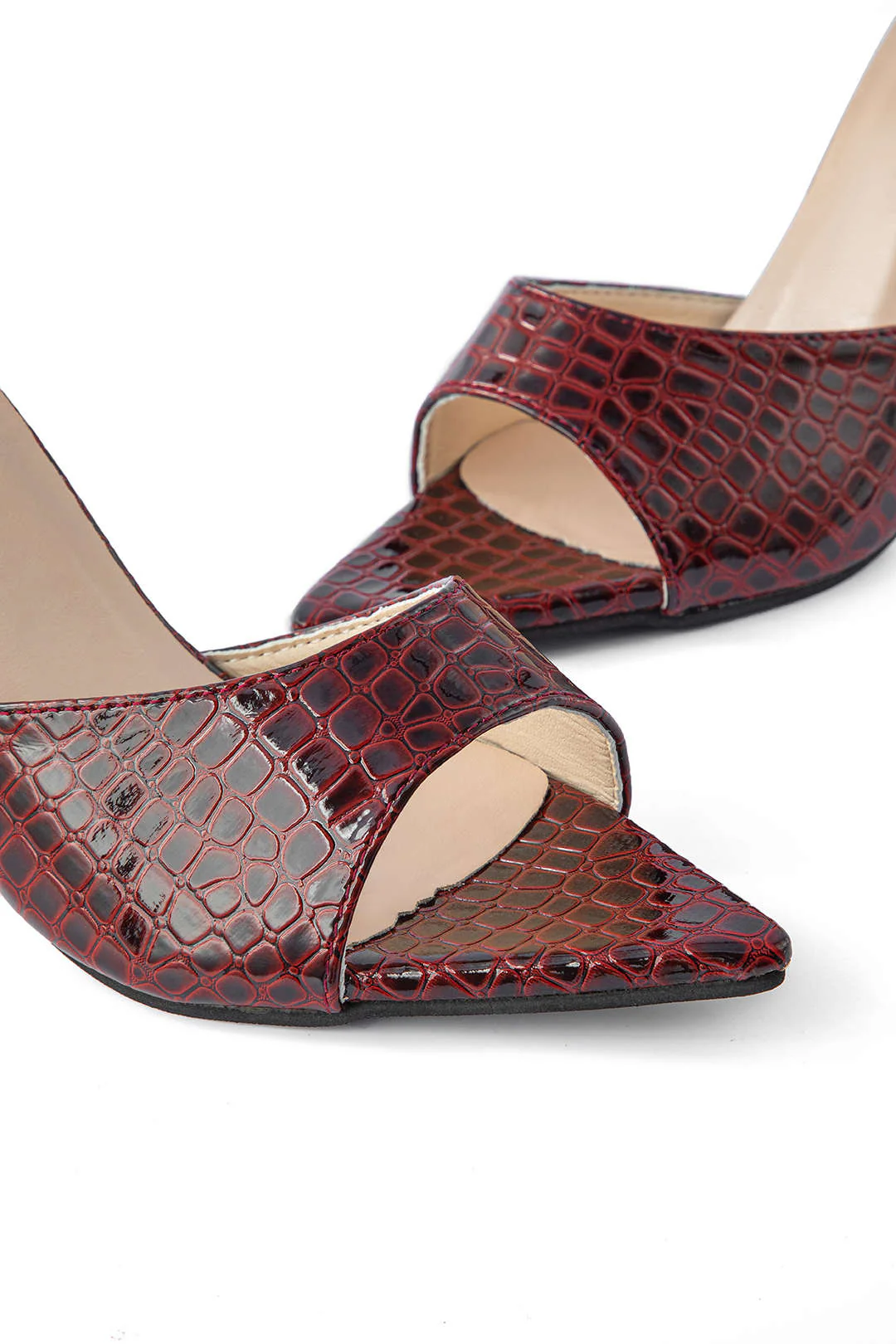 Open Pointed Toe Ankle-strapless High Heels - Image 6