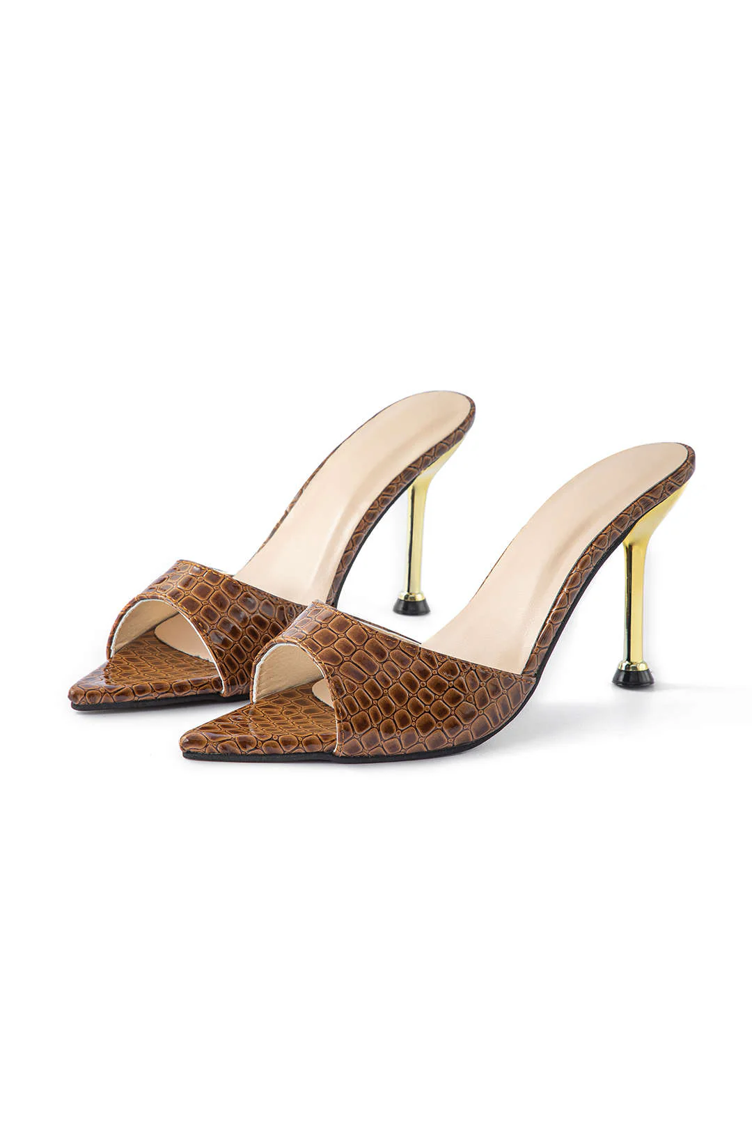 Open Pointed Toe Ankle-strapless High Heels - Image 7
