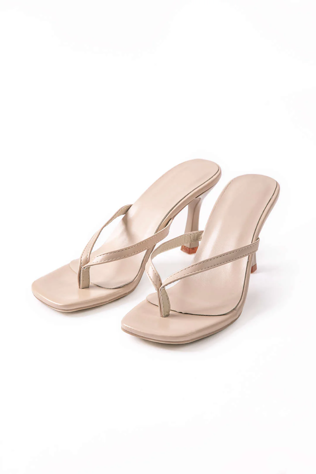 Basic Mid Heel Thong Sandals - Image 3