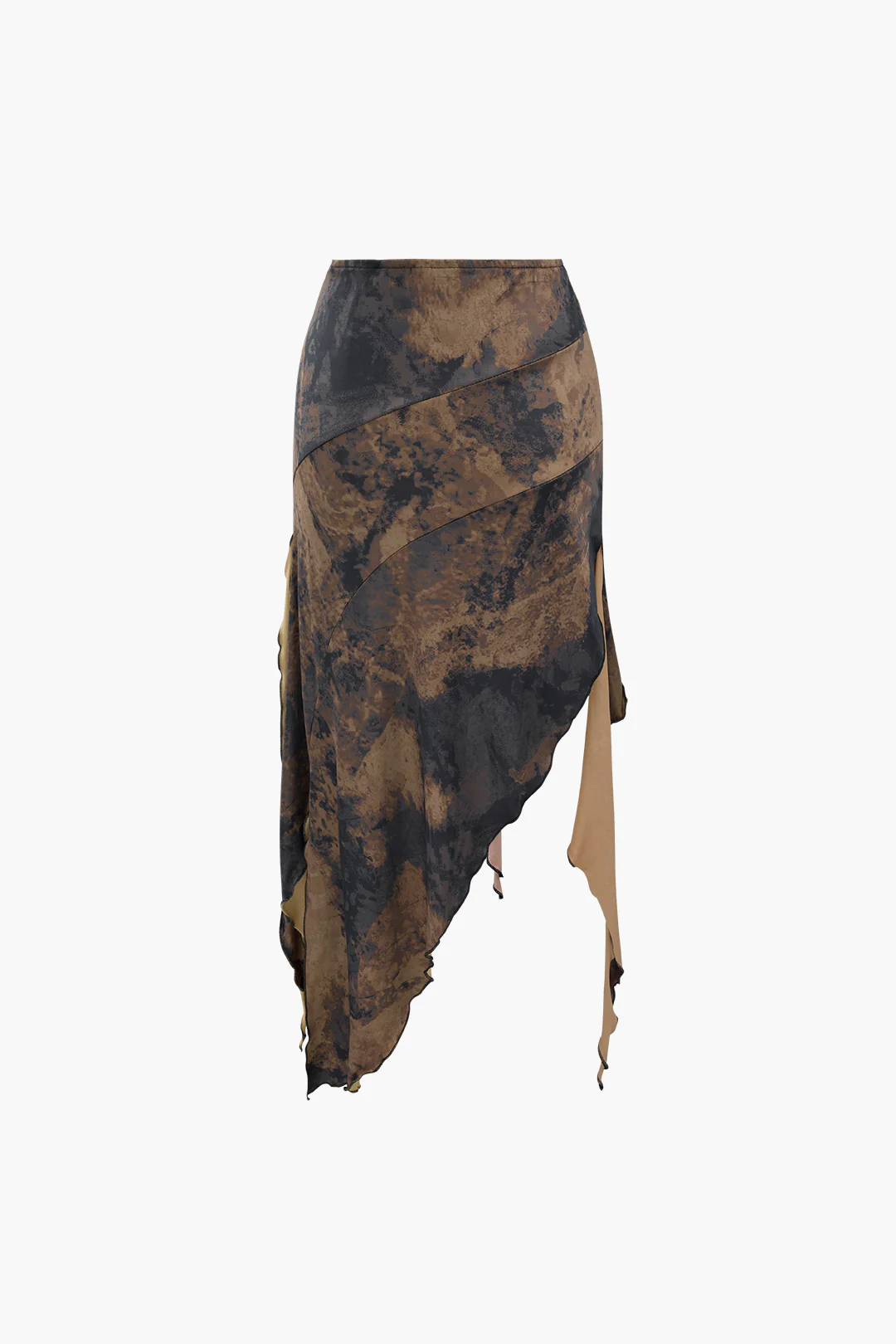 Tie Dye Asymmetric Ruffle Hem Skirt - Image 2