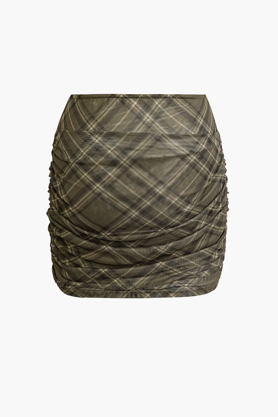 Plaid Print Tie Front Mini Skirt - Image 3