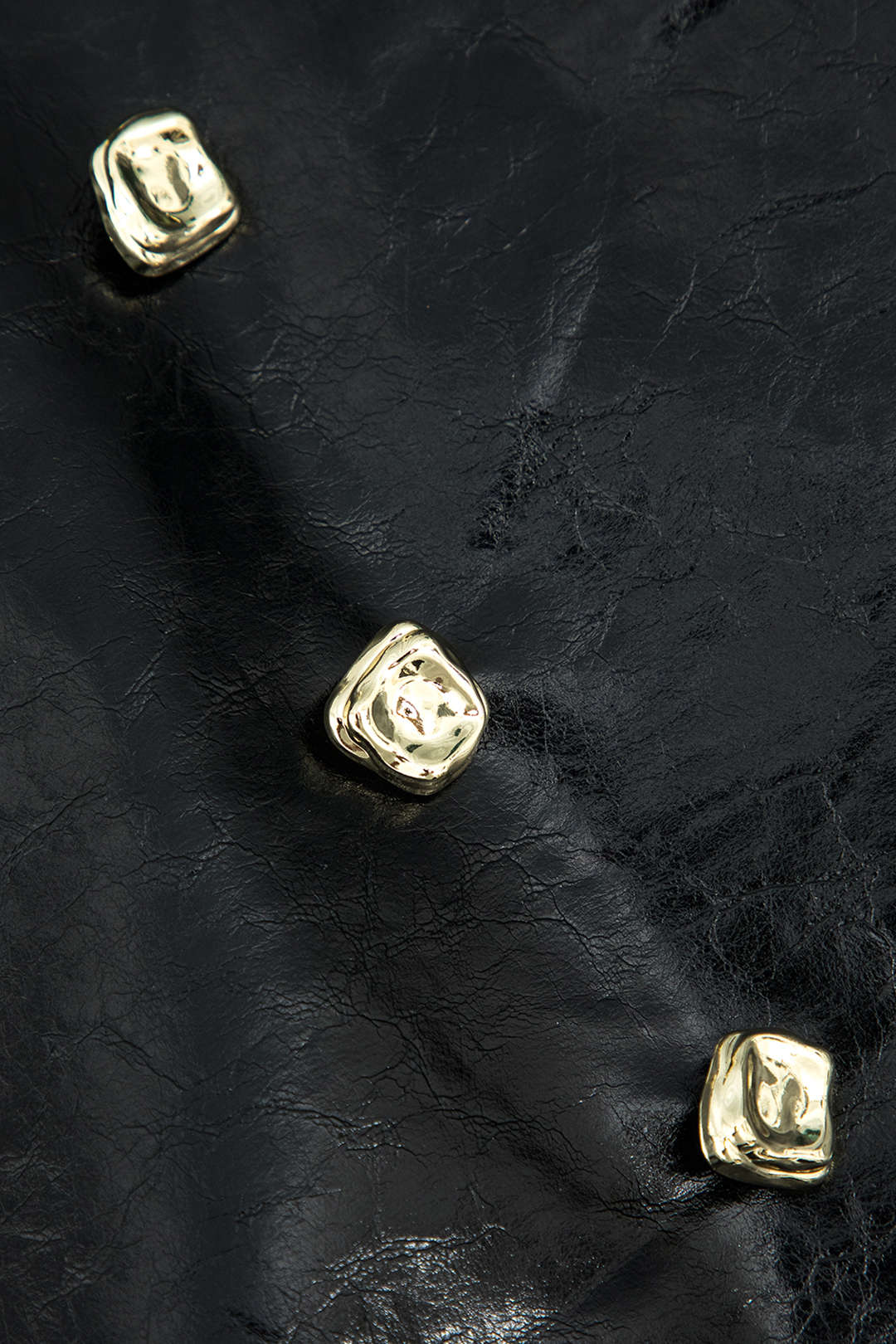 Faux Leather Button Mini Skirt - Image 4