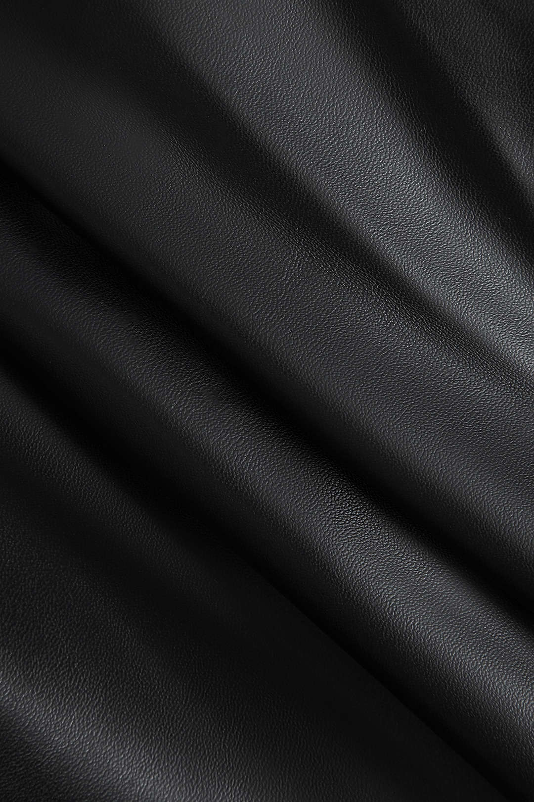 Solid Faux Leather Ruched Skirt - Image 6