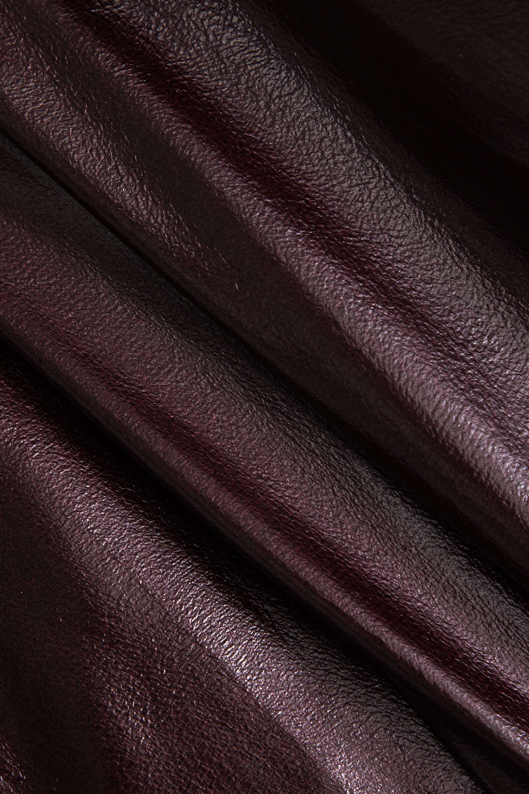 Solid Faux Leather Ruched Skirt - Image 3