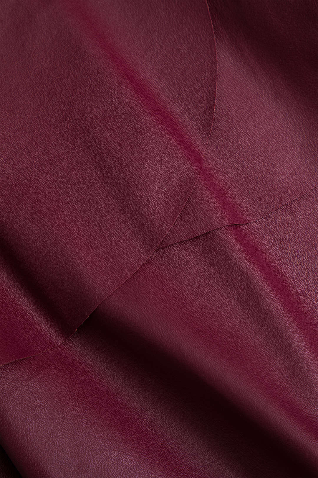 Solid Faux Leather Asymmetrical Layer Skirt - Image 3