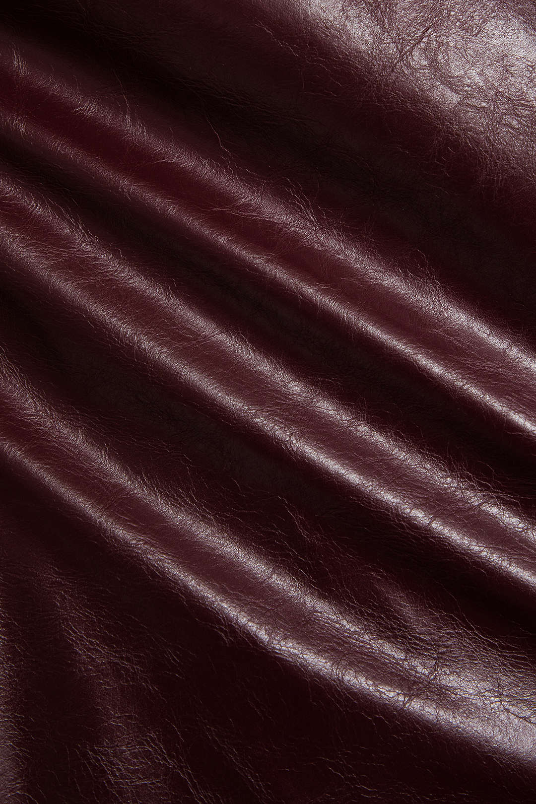 Plus Size Faux Leather Patchwork Pleated Asymmetrical Skirt - Image 3