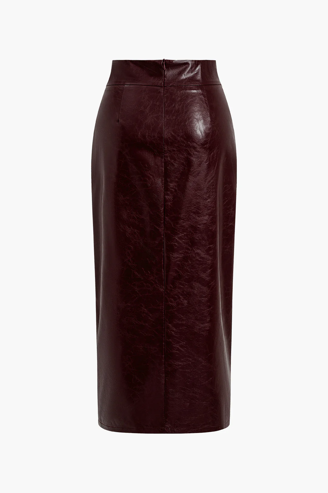 Faux Leather Side Slit Skirt - Image 2