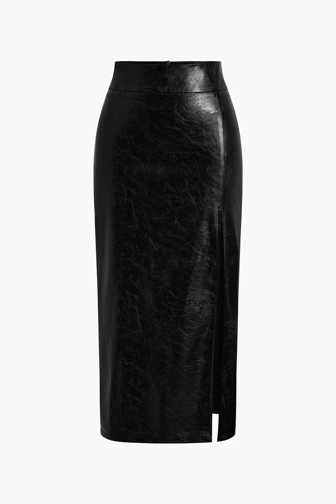 Faux Leather Side Slit Skirt - Image 8