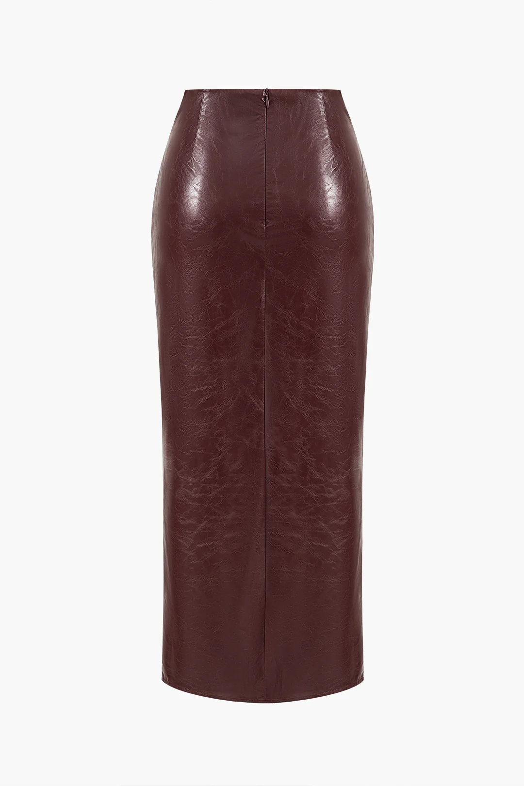 Faux Leather Twist Slit Skirt - Image 2
