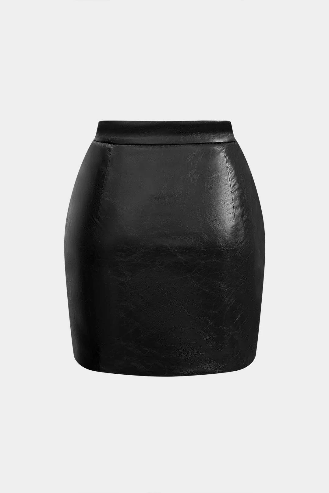 Faux Leather Ruched Skirt - Image 4