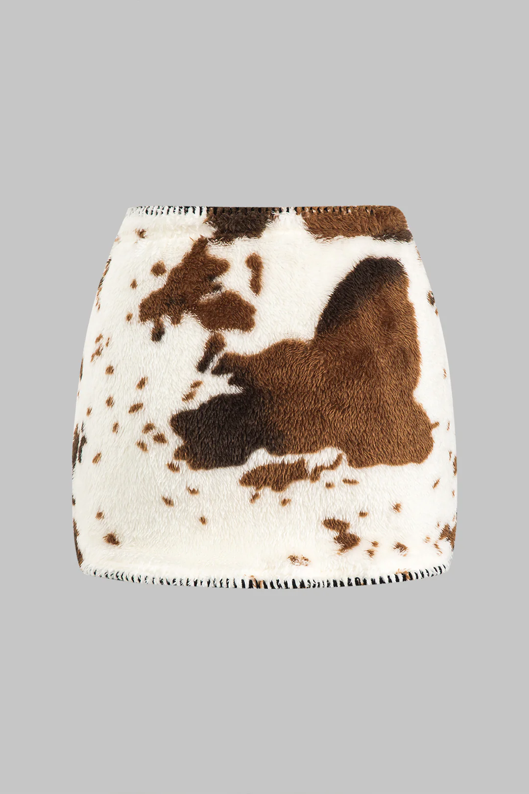 Abstract Print Stitching Detail Skirt - Image 2