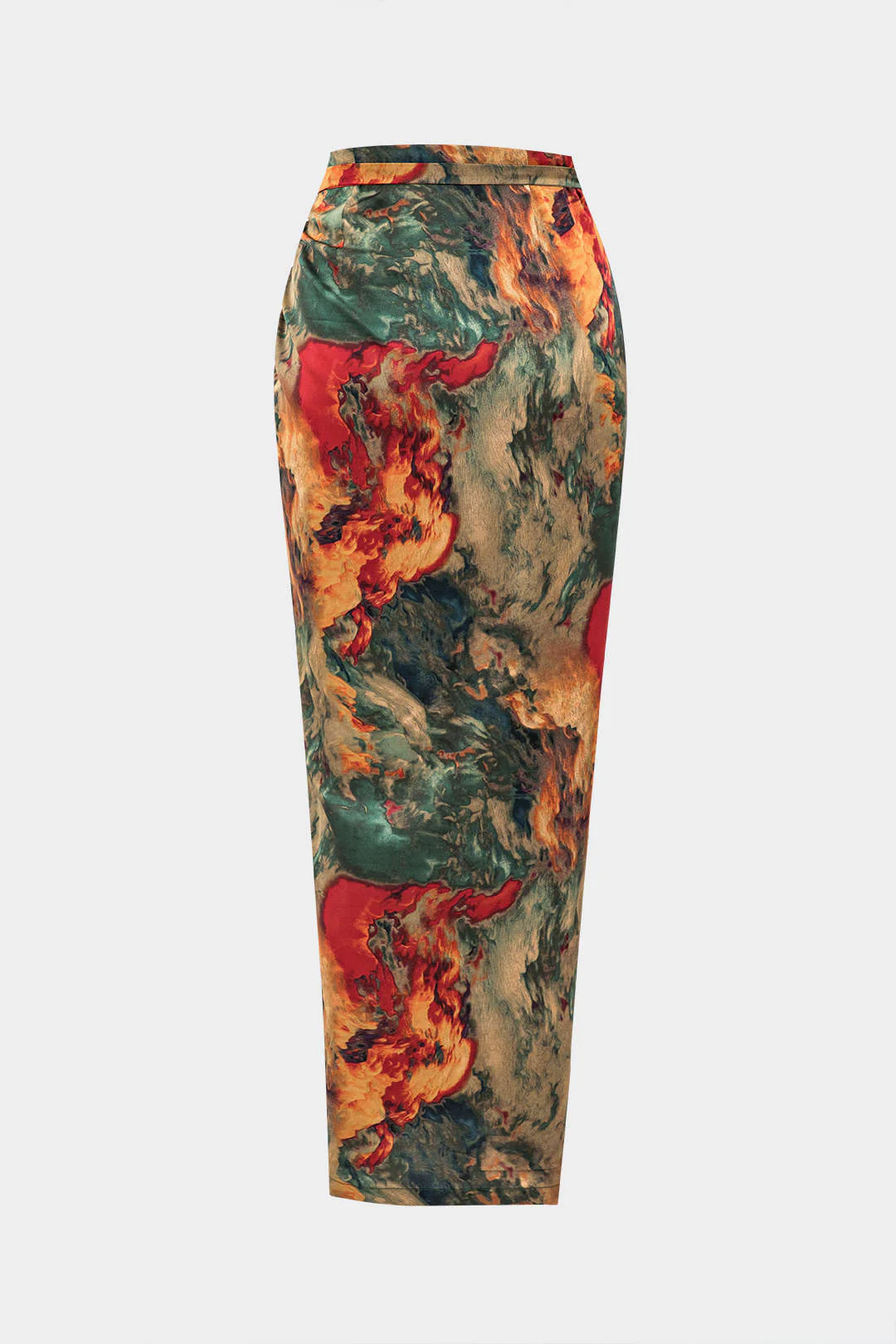 Satin Floral Print Tie Front Skirt - Image 3