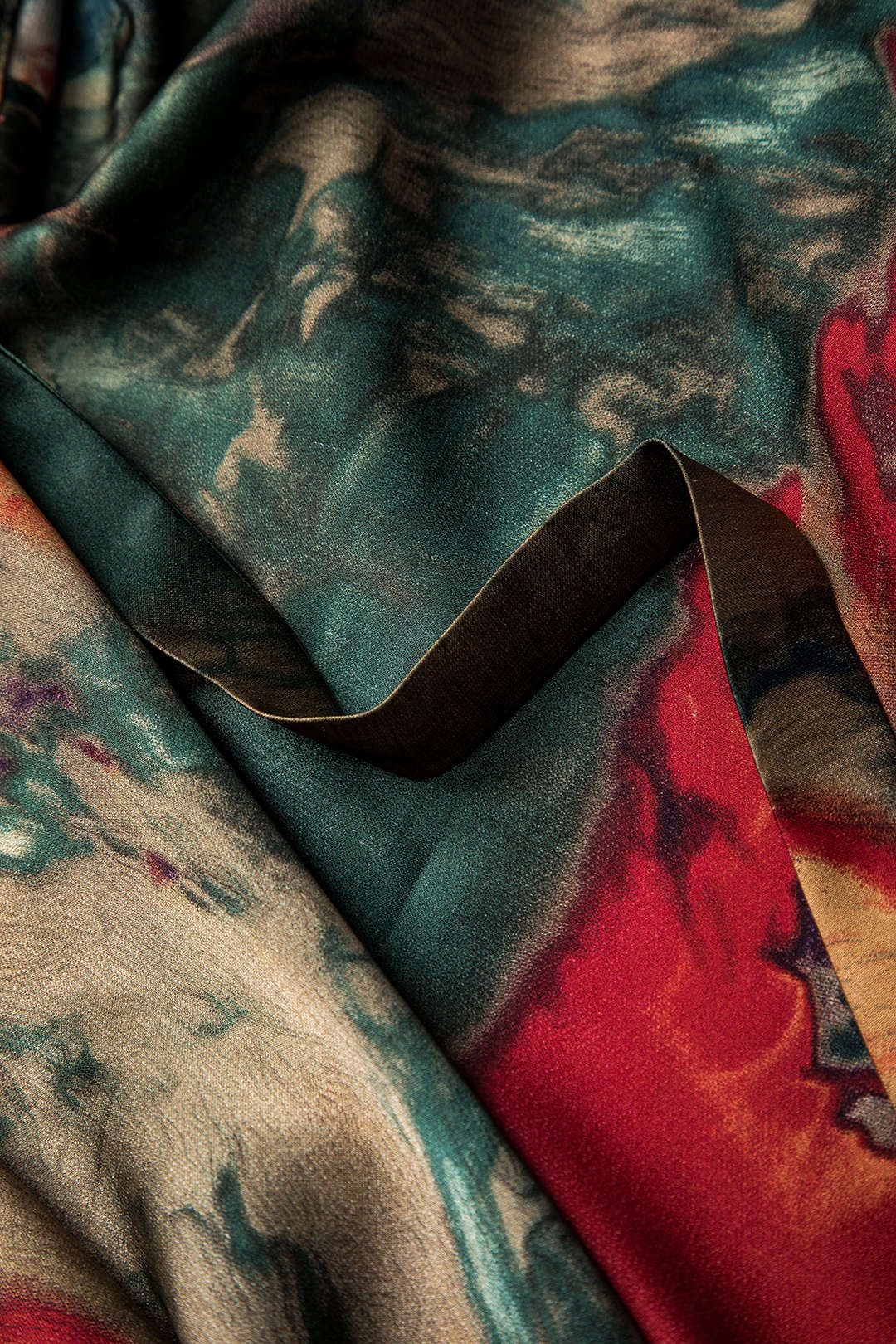 Satin Floral Print Tie Front Skirt - Image 5
