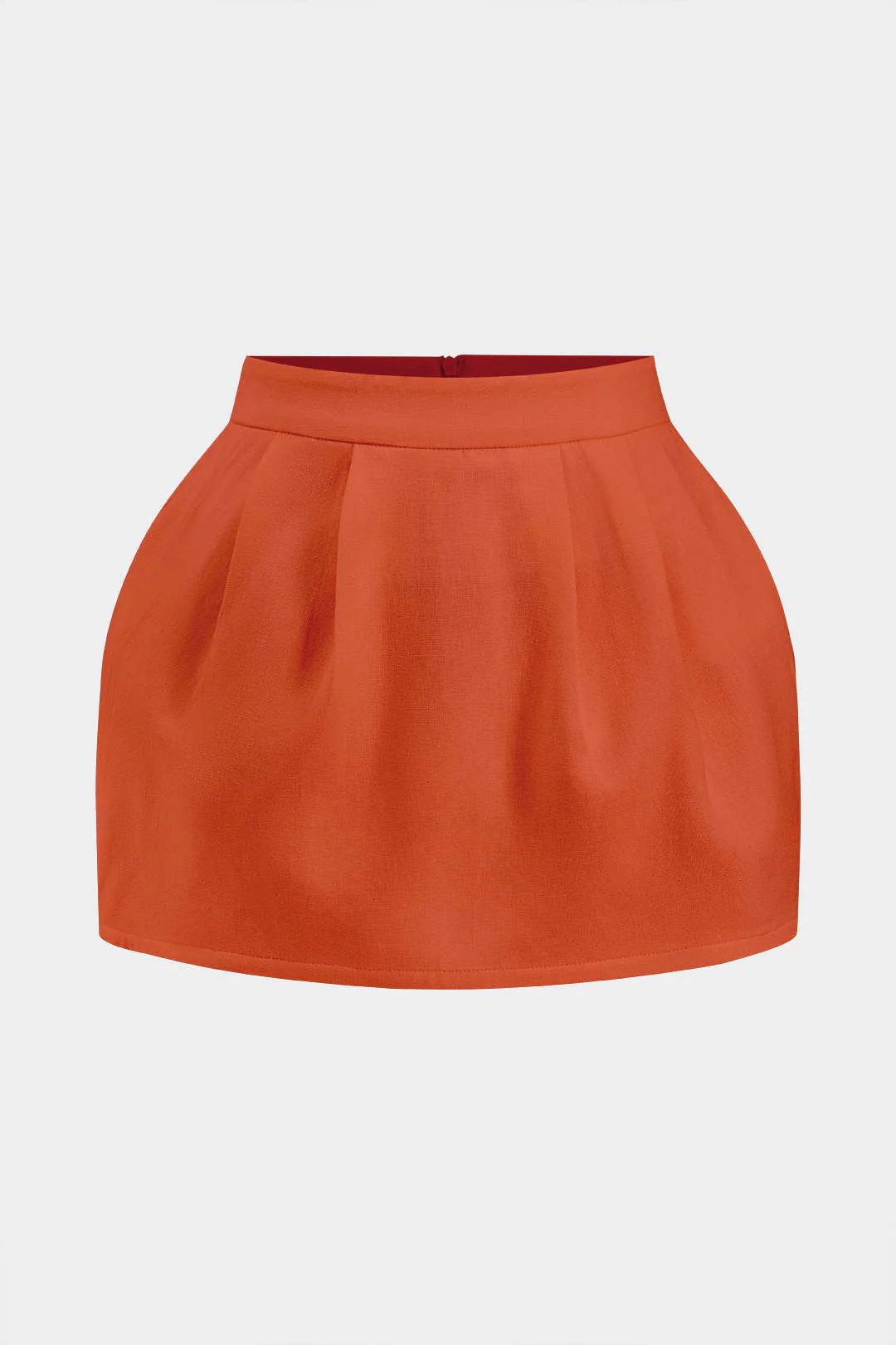 Linen Ruched Zipper Skirt - Image 12