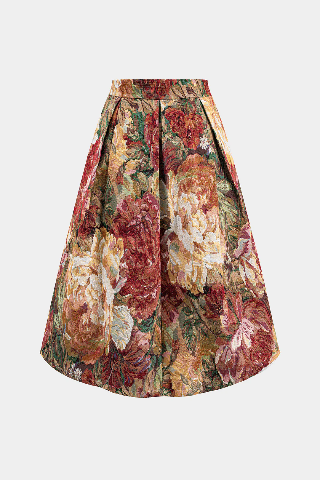 Jacquard Pleated High Waist Skirt - Image 2