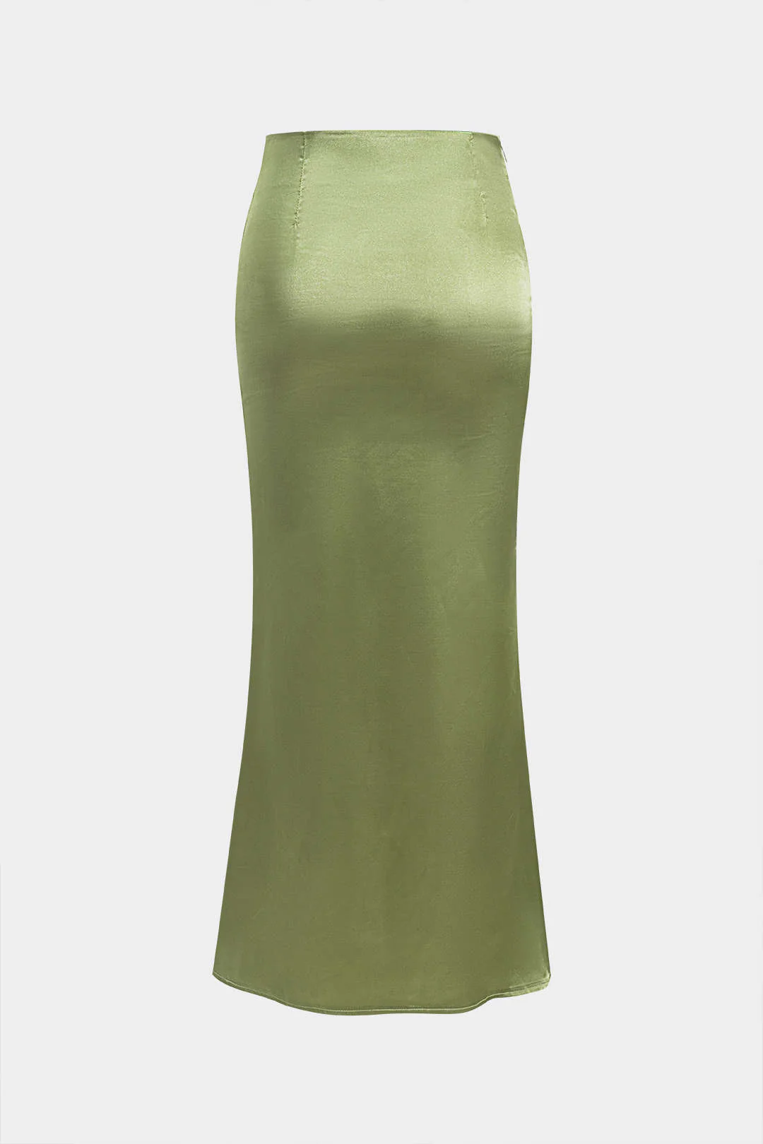 Solid Satin Zipper Skirt - Image 2