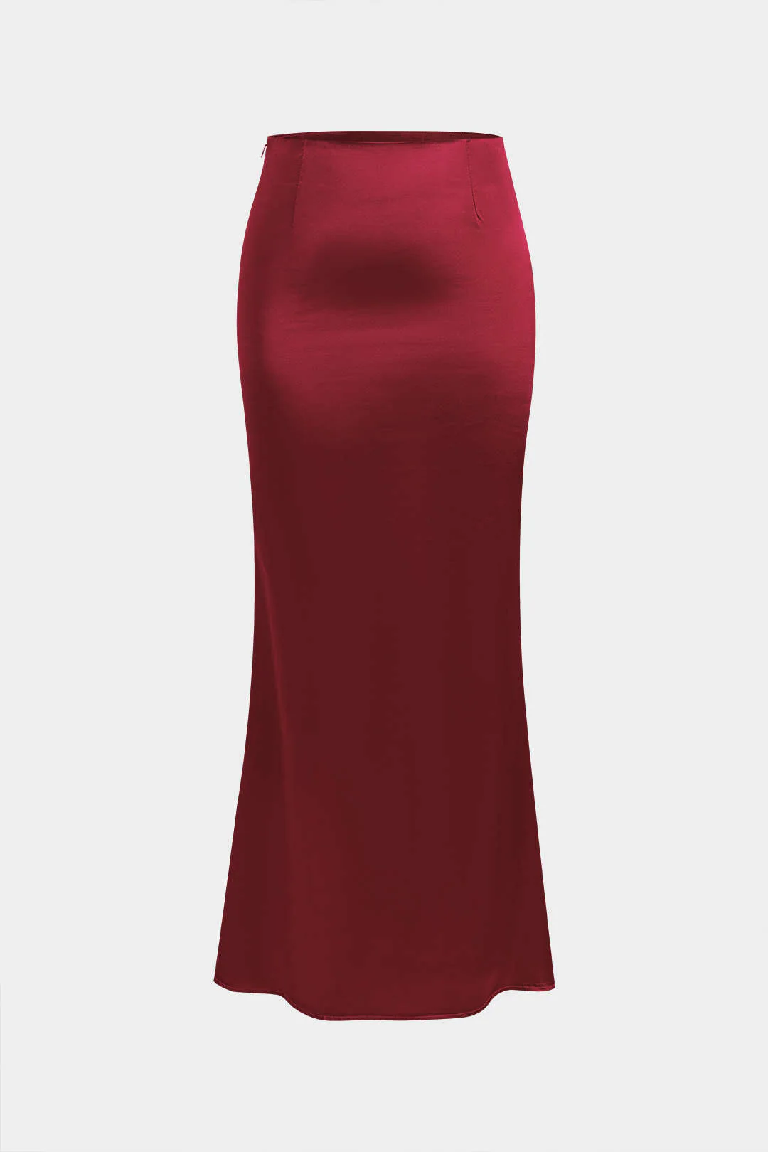 Solid Satin Zipper Skirt - Image 7