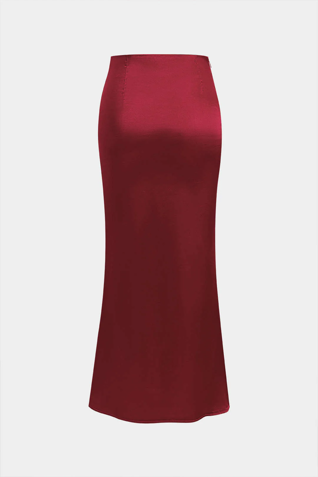 Solid Satin Zipper Skirt - Image 8