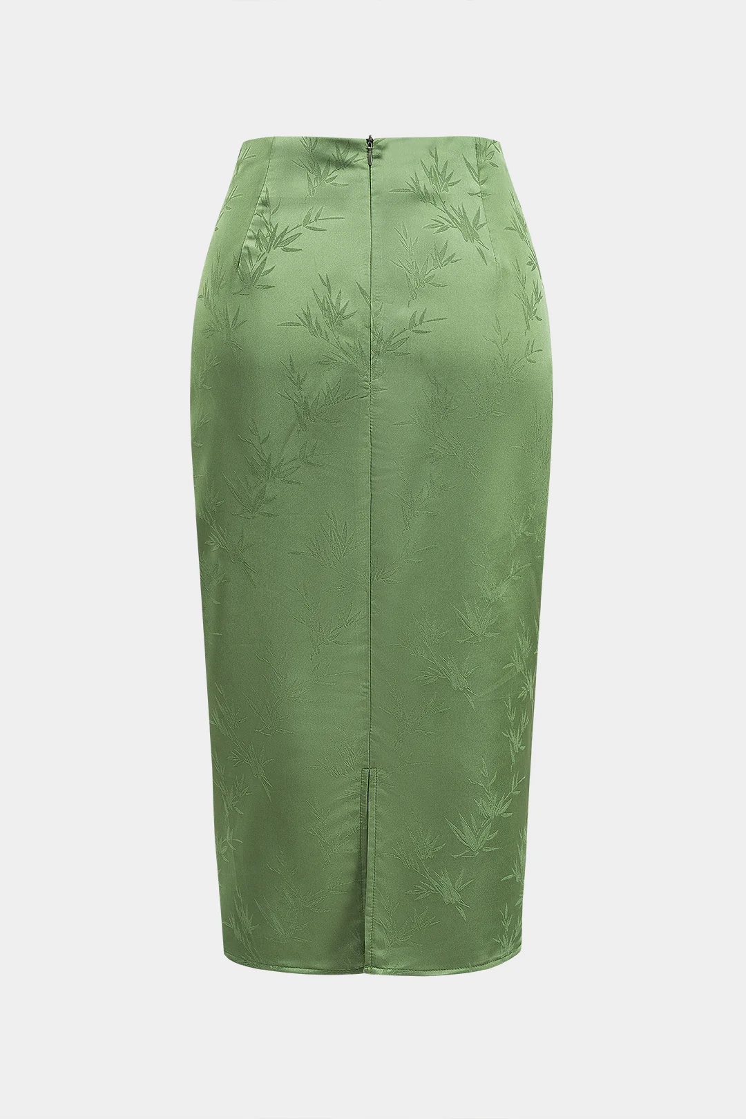 Jacquard Ruched Tie Front Split Skirt - Image 2