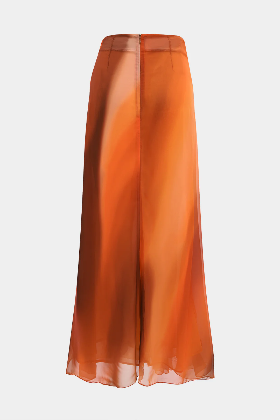 Ombre Print Chiffon Ruched Skirt - Image 2