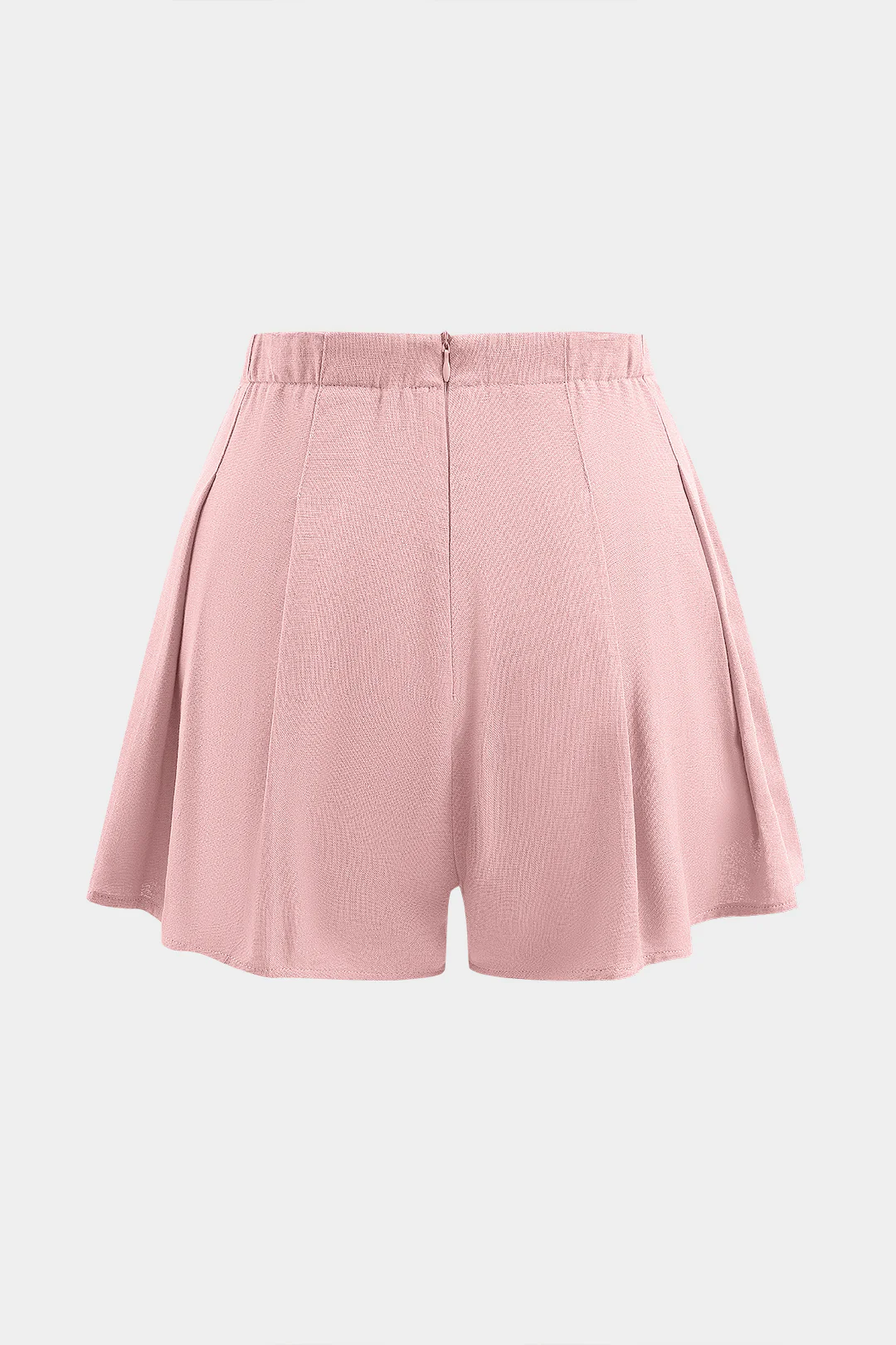 Linen Pleated Zipper Shorts - Image 10