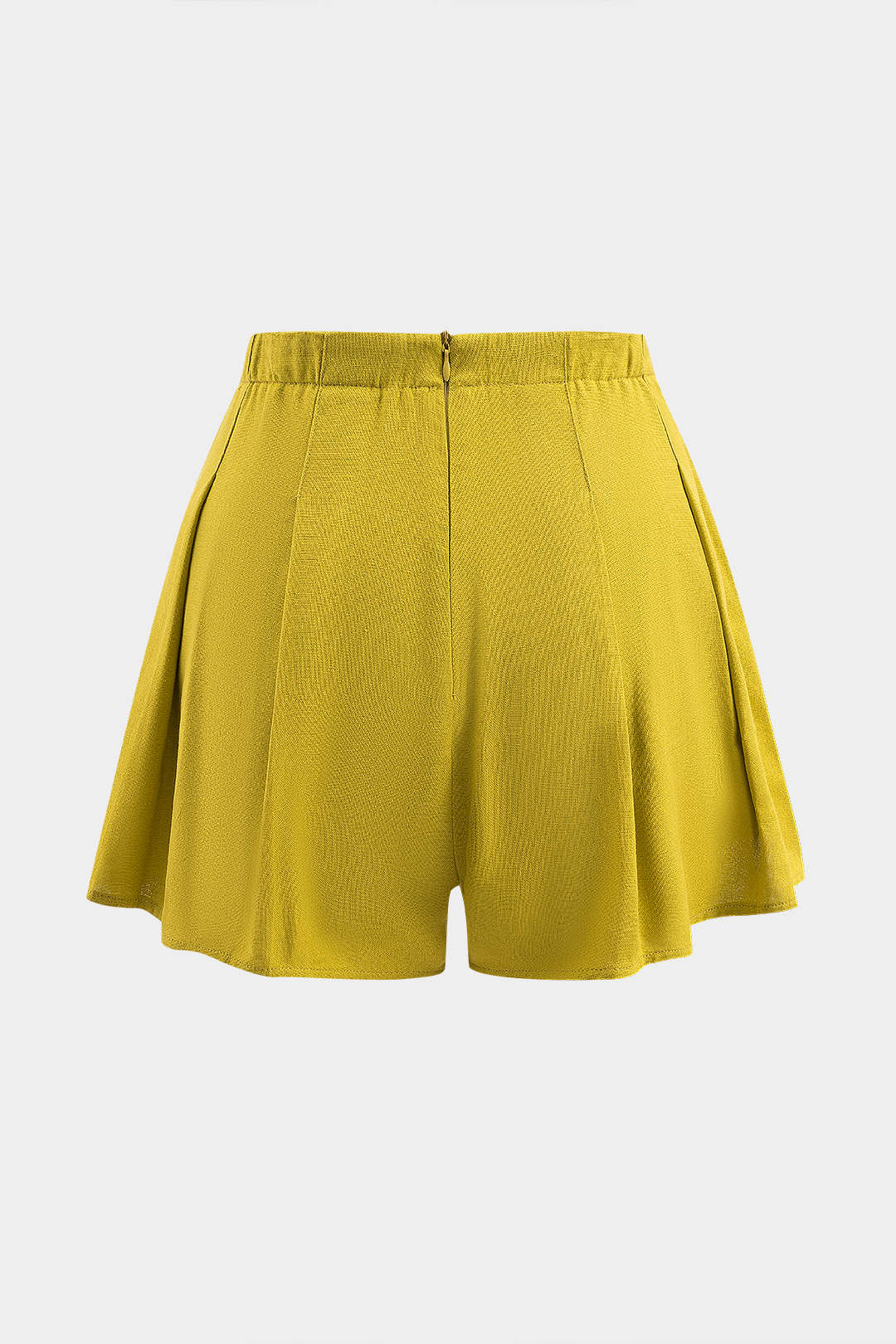 Linen Pleated Zipper Shorts - Image 2