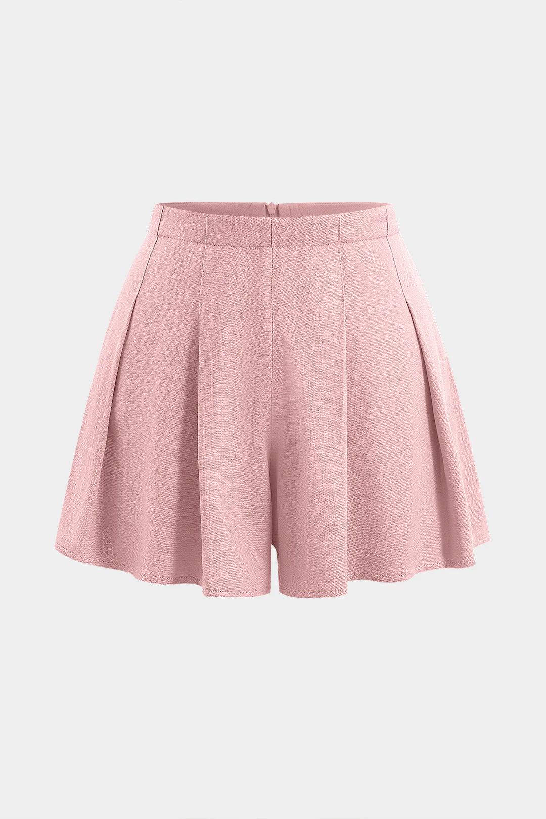 Linen Pleated Zipper Shorts - Image 9