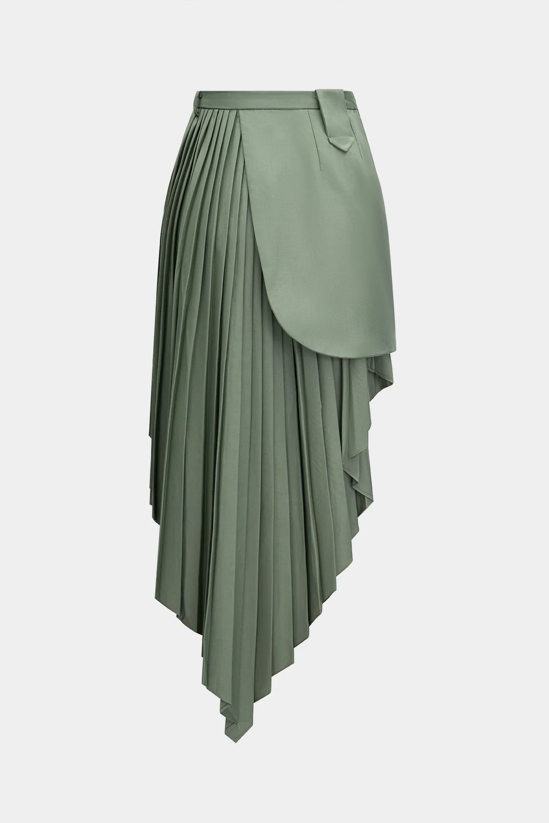 Pleated Asymmetrical Midi Skirt - Image 2