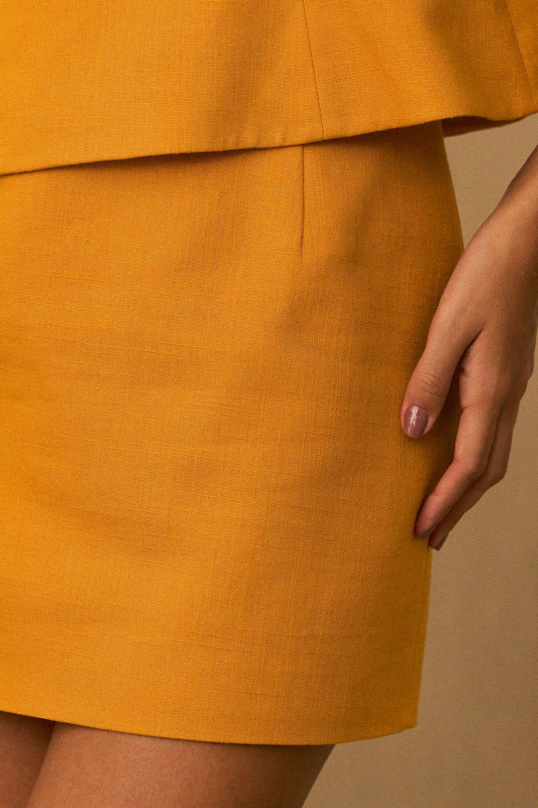Linen High Waist Skirt - Image 4