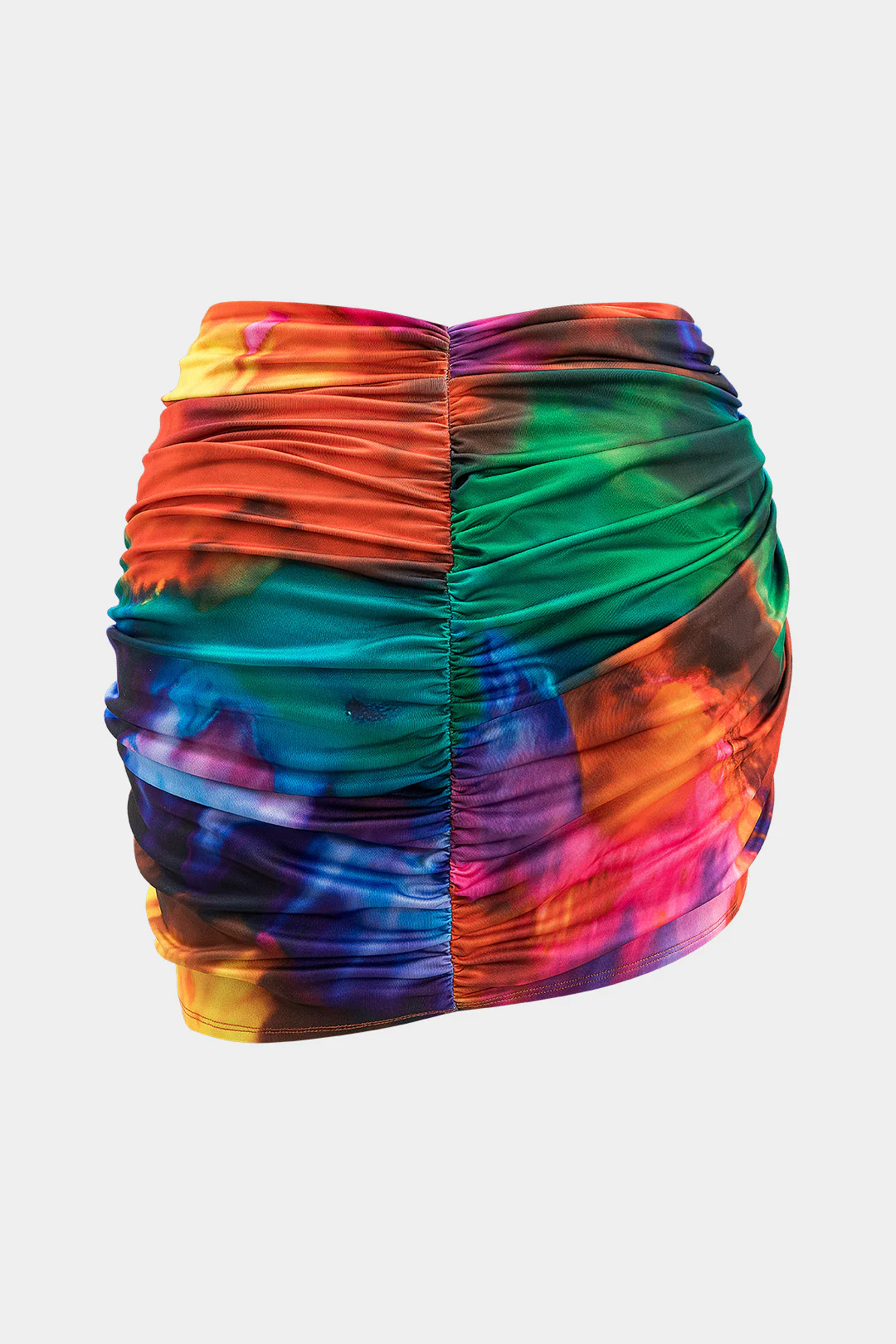 Plus Size Tie Dye Print Ruched Twist Knot Skirt - Image 2