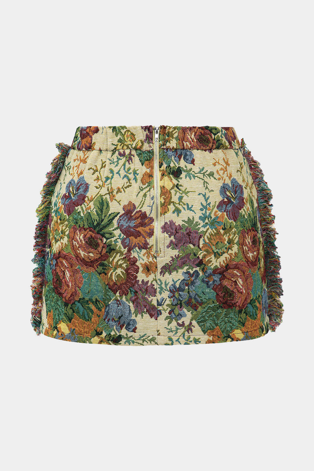 Plus Size Jacquard Frayed Pocket Skirt - Image 2