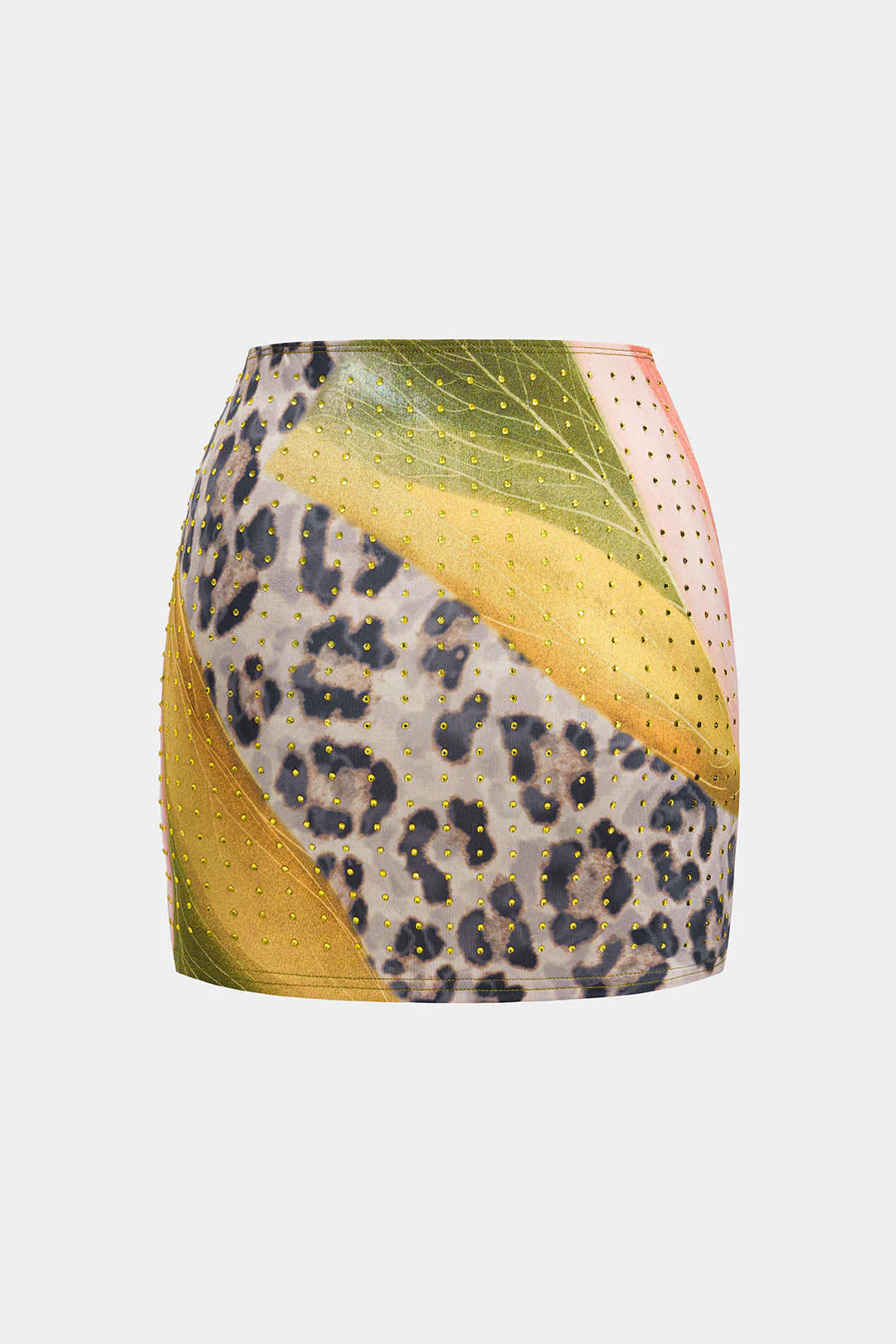 Leopard Pattern Rivet Skirt - Image 2