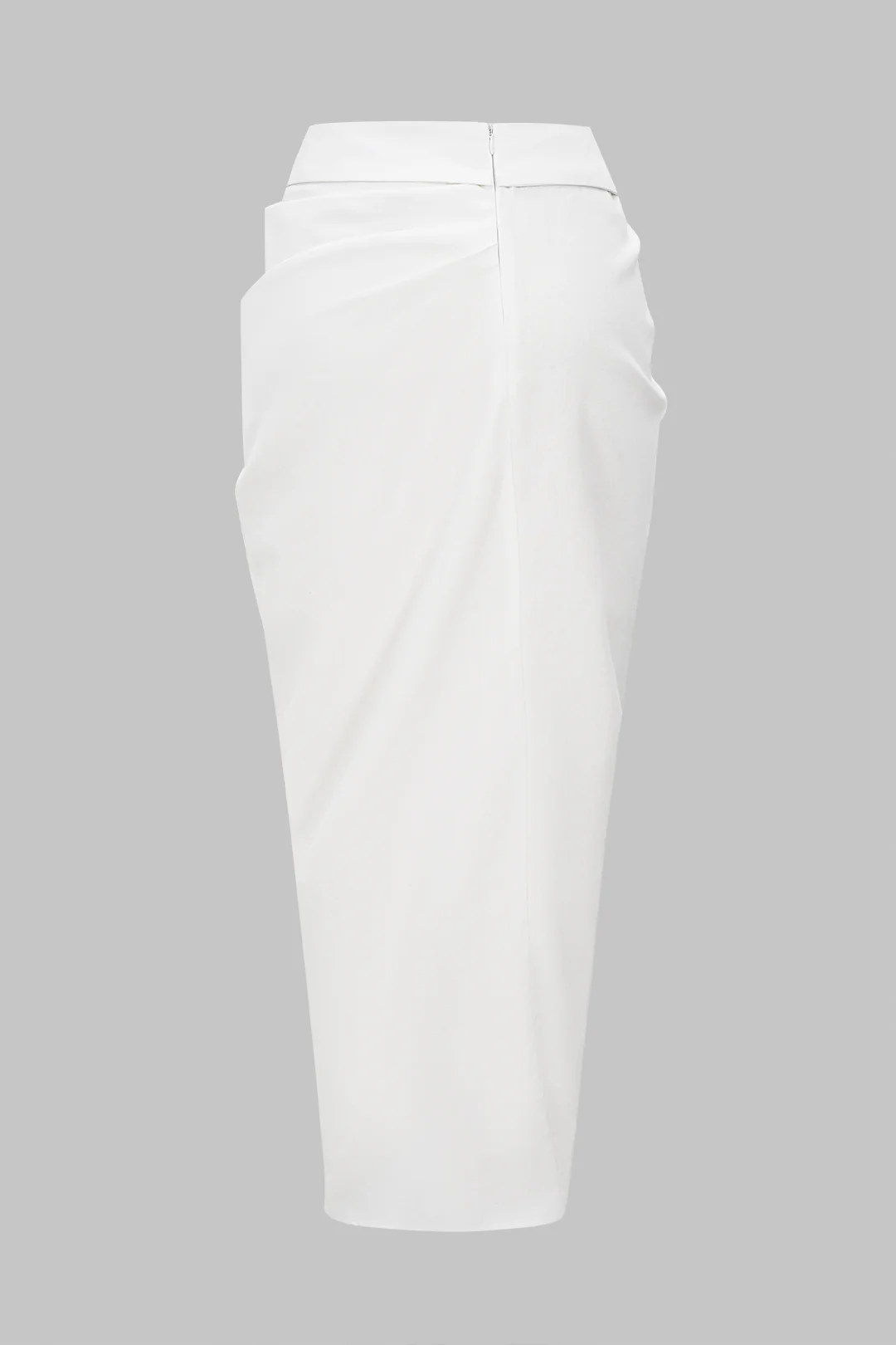 Linen Ruched Split Asymmetrical Skirt - Image 2