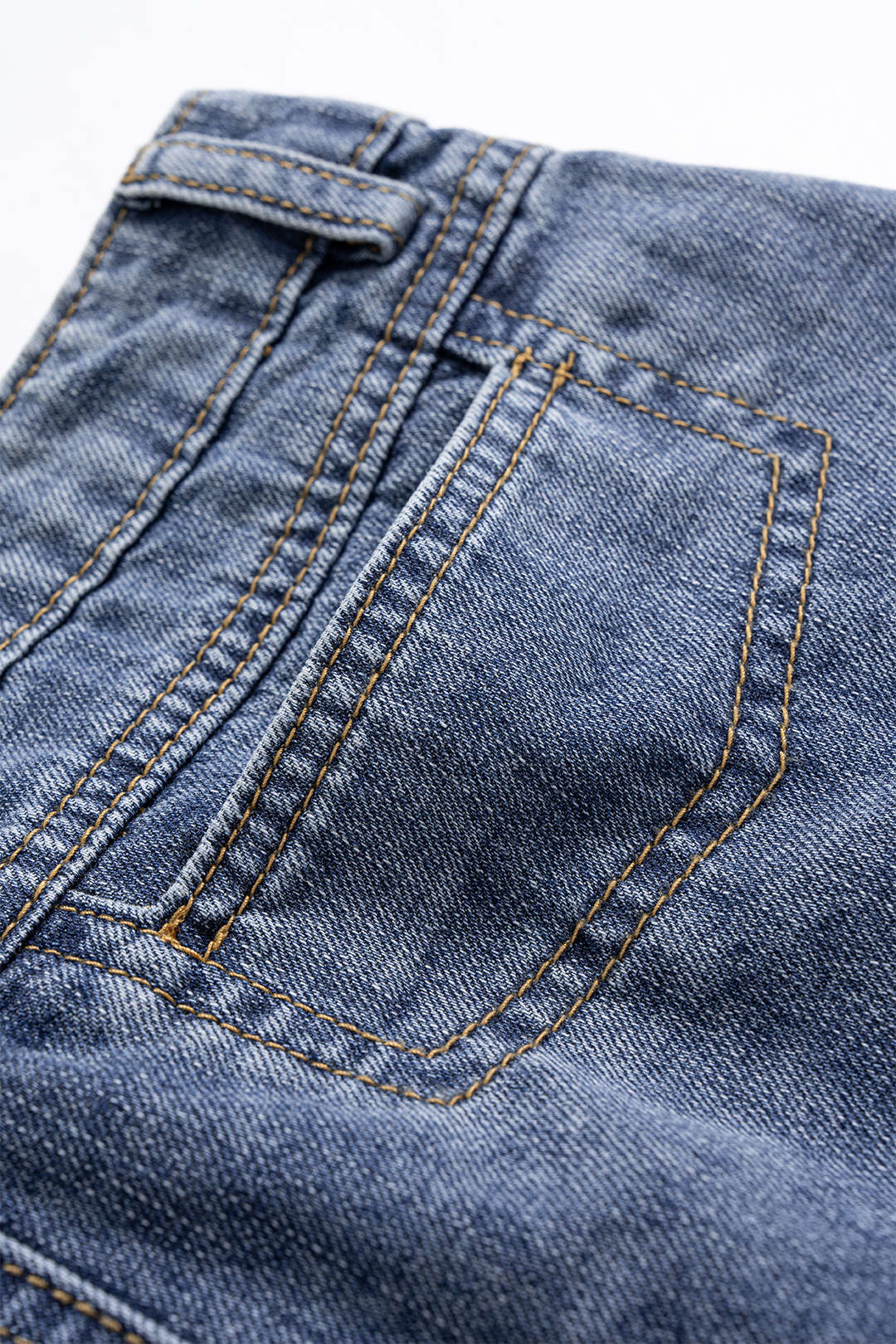 Denim Mesh Patchwork Frayed Ruched Ruffle Slit Skirt - Image 5