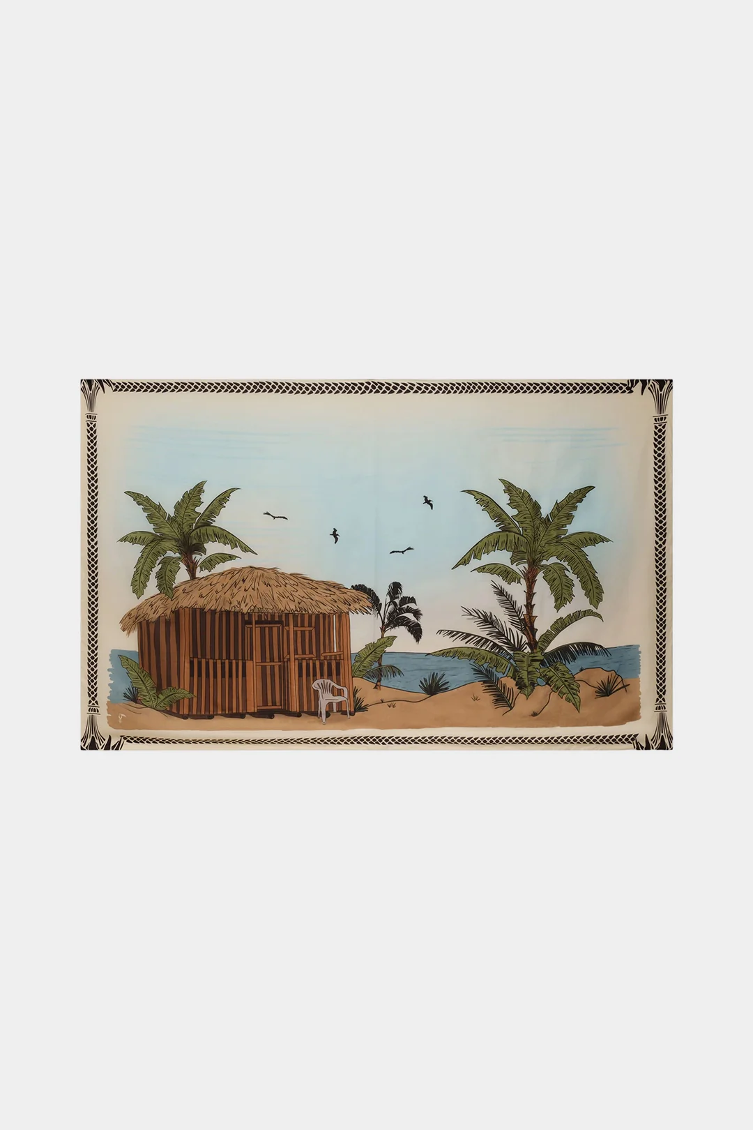 Coconut Palm Print Chiffon Tie Front Skirt - Image 3