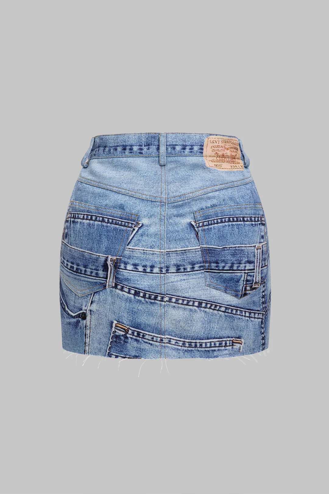 Abstract Print Washed Skirt - Image 2