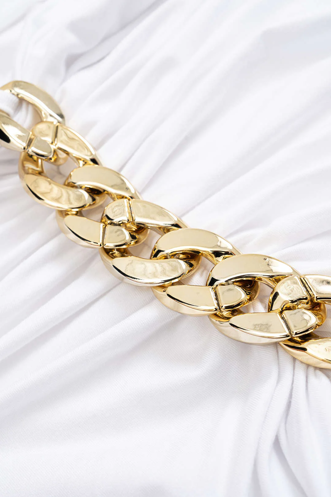 Asymmetrical Ruched Chain Side Slit Skirt - Image 3