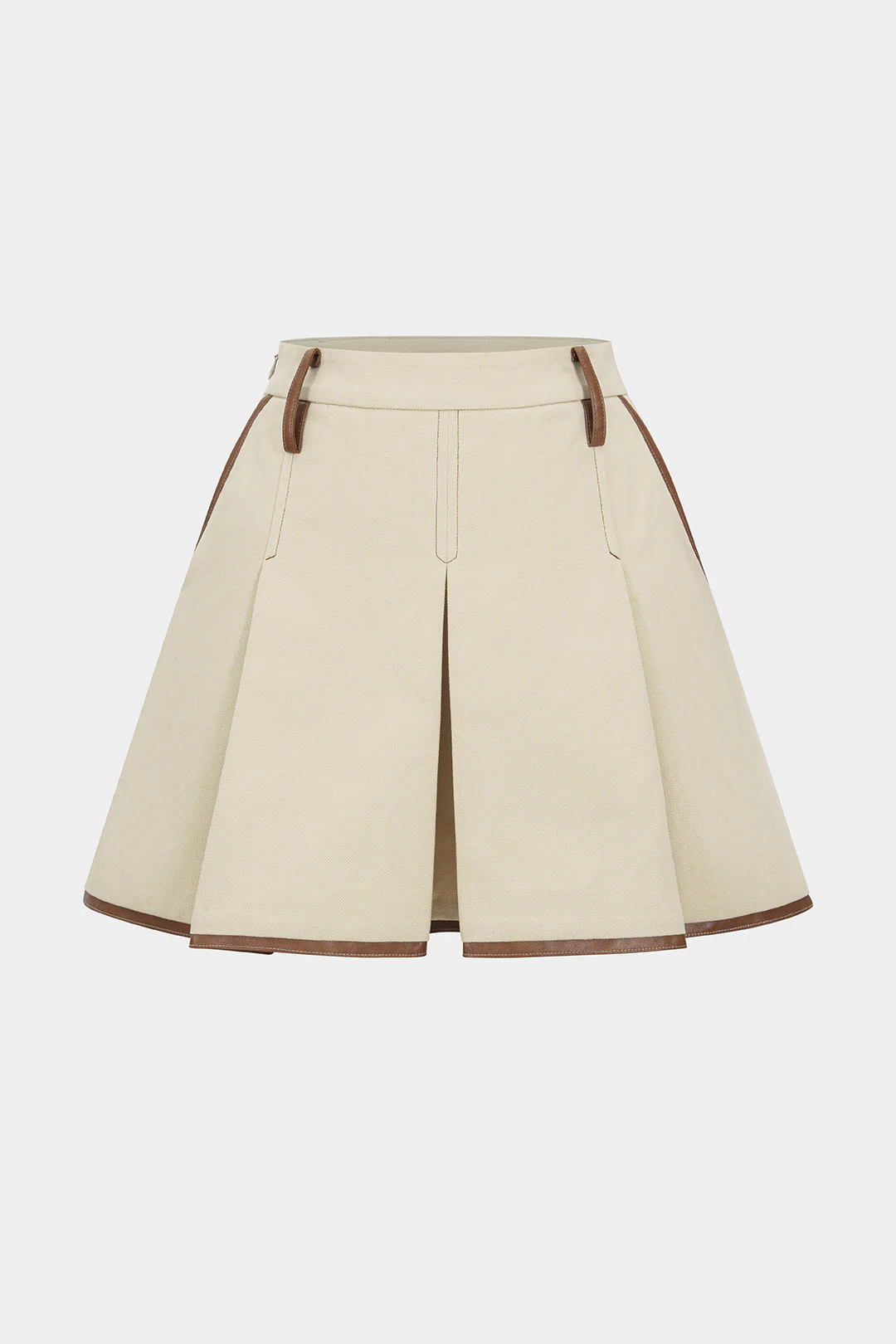 Contrast Pleated Mini Skirt