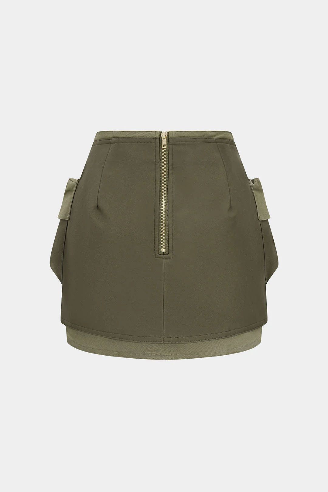Faux Leather Contrast Pocket Skirt - Image 2
