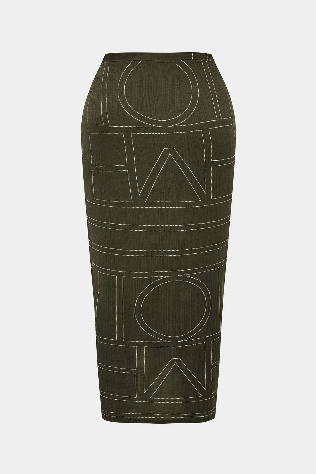 Plus Size Geometric Print Knotted High Waist Skirt - Image 2