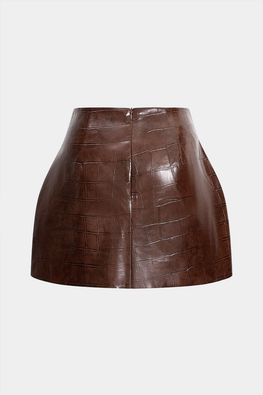 Texture Faux Leather Skirt - Image 2
