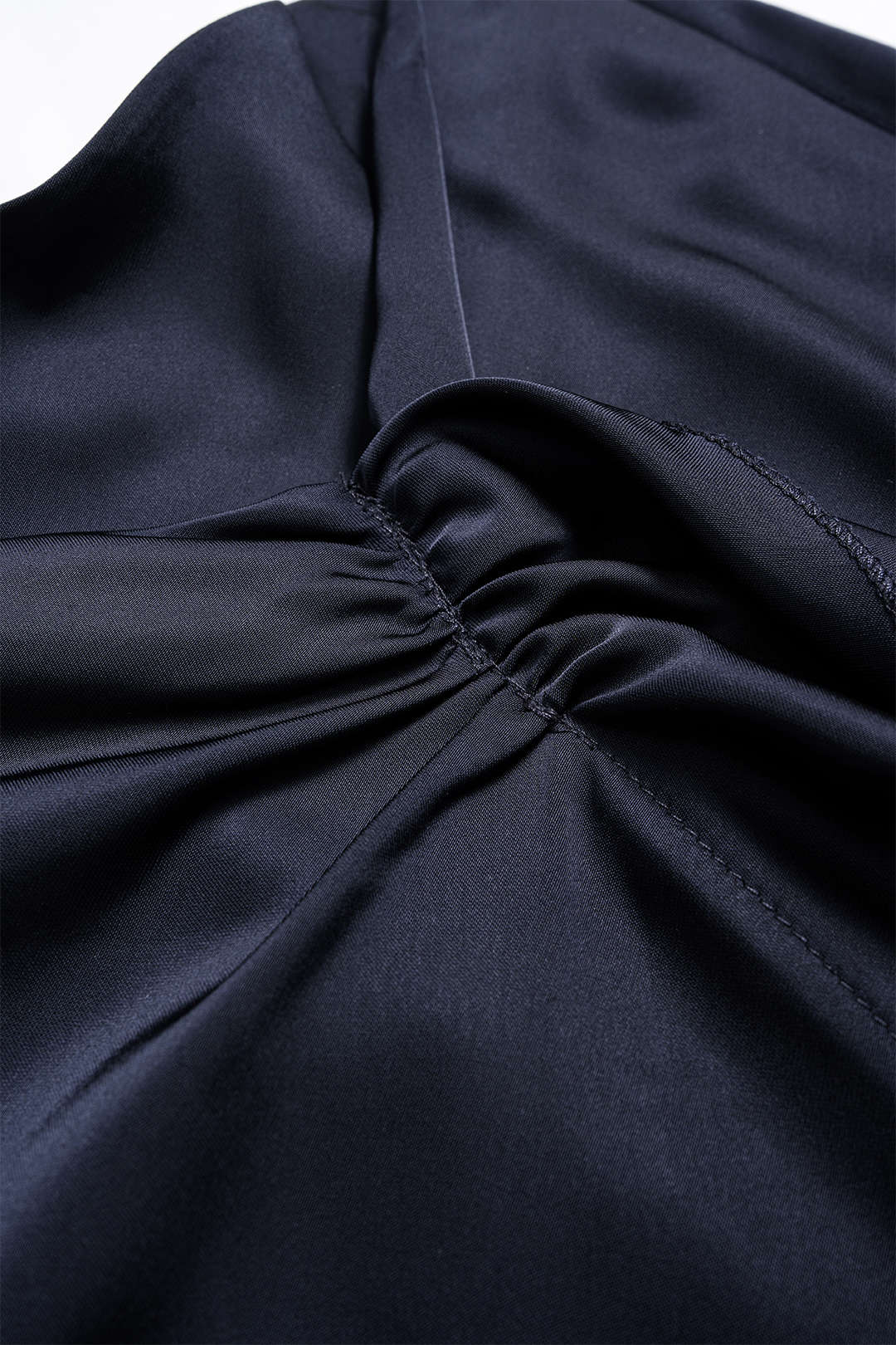 Satin Ruffle Ruched Asymmetrical Skirt - Image 5