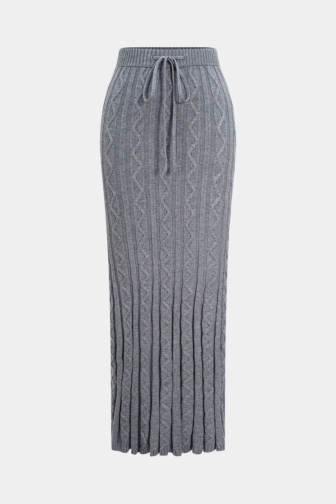 Knit Texture Tie-Up Skirt