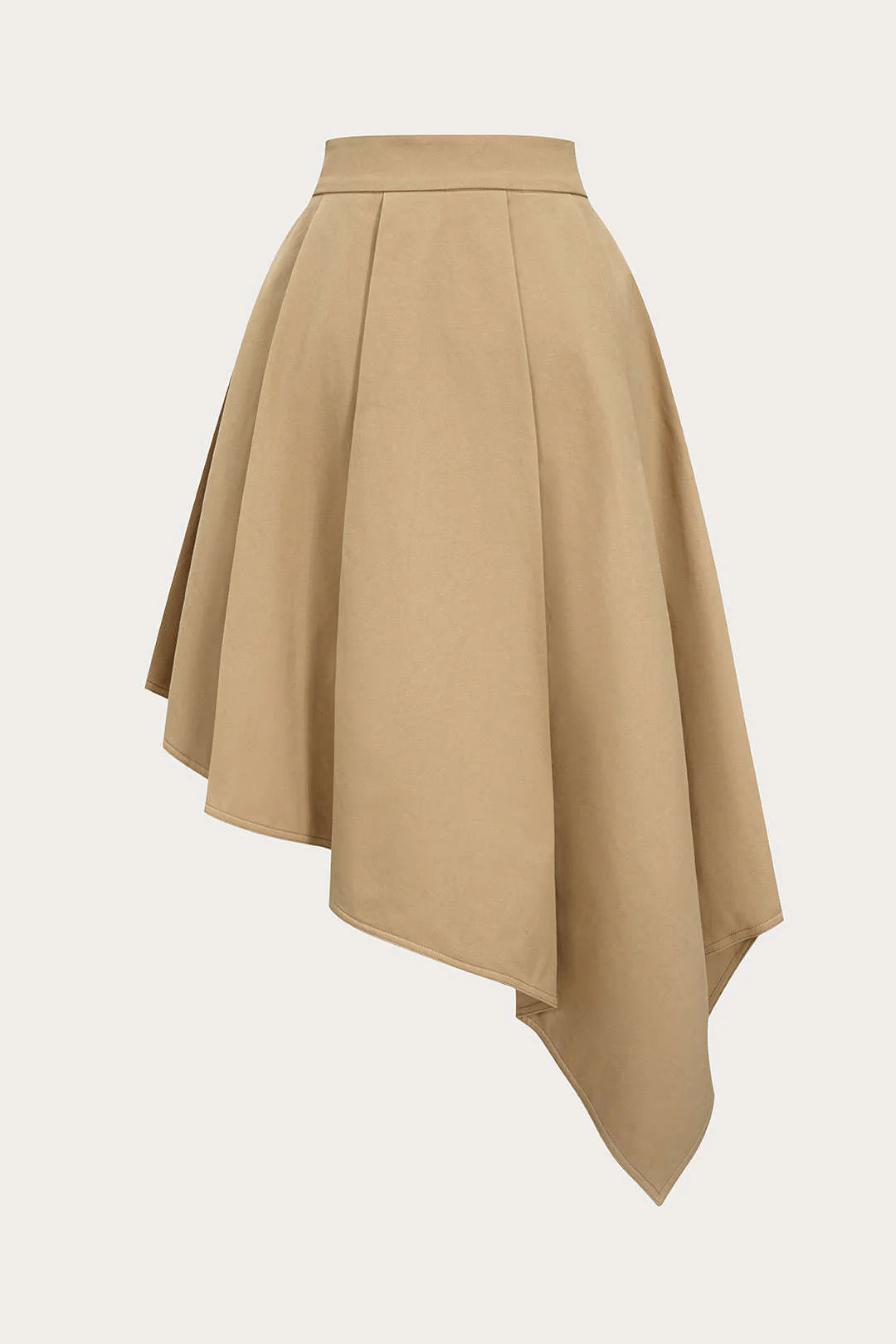 Solid Ruffle Hem Pleated Skirt - Image 3