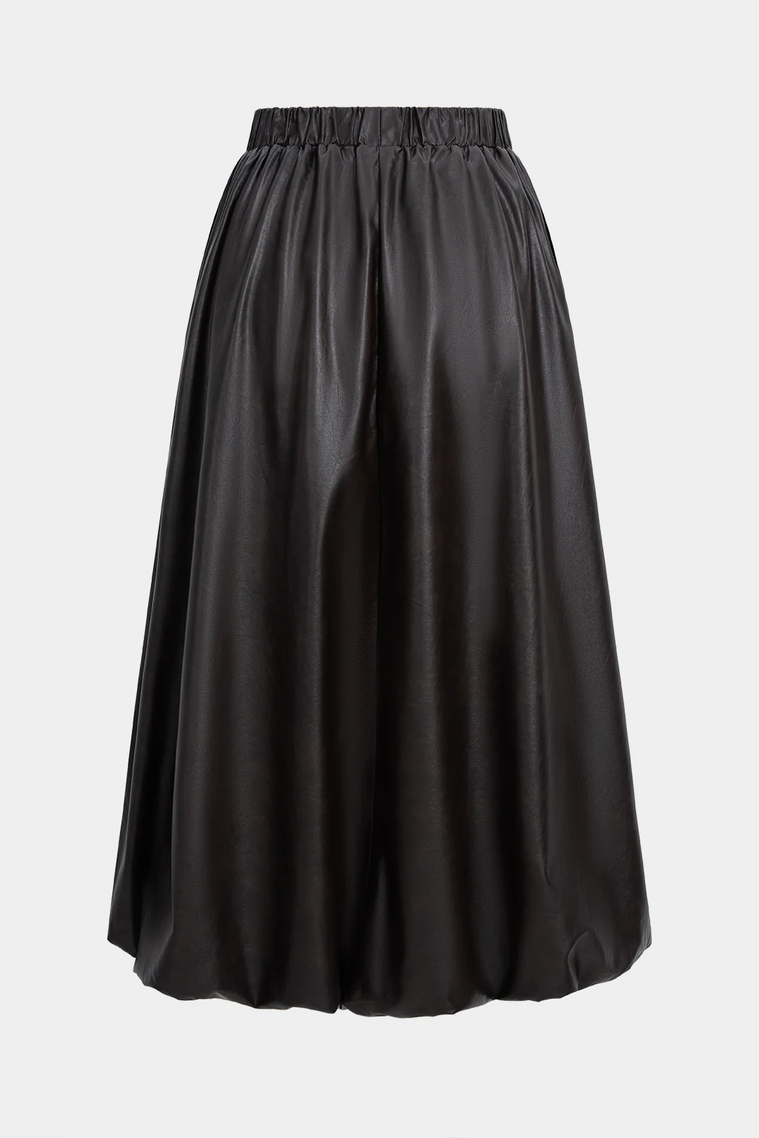 Faux Leather Ruched High Waist Skirt - Image 2