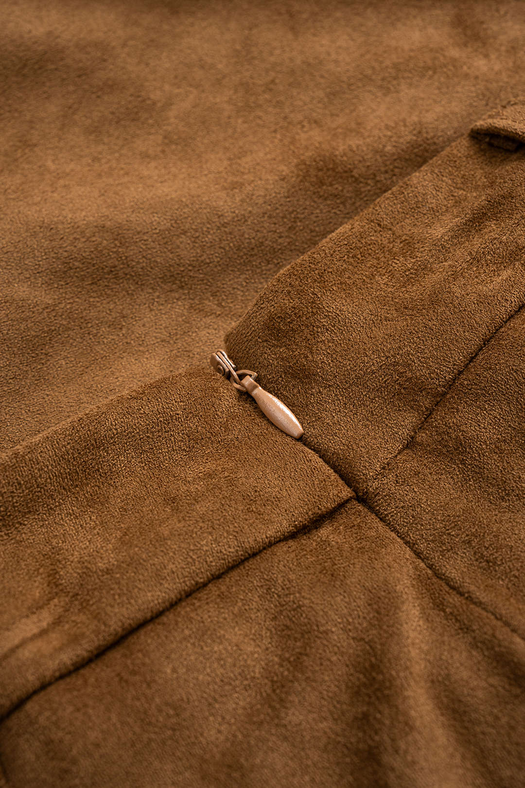Suede Belted Irregular Hem High Waist Skirt - Image 5