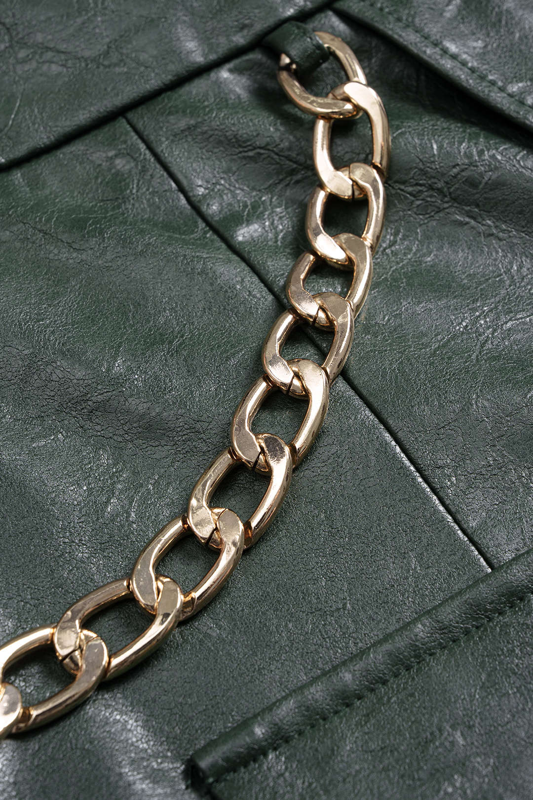 Faux Leather Metallic Asymmetrical Shorts - Image 3