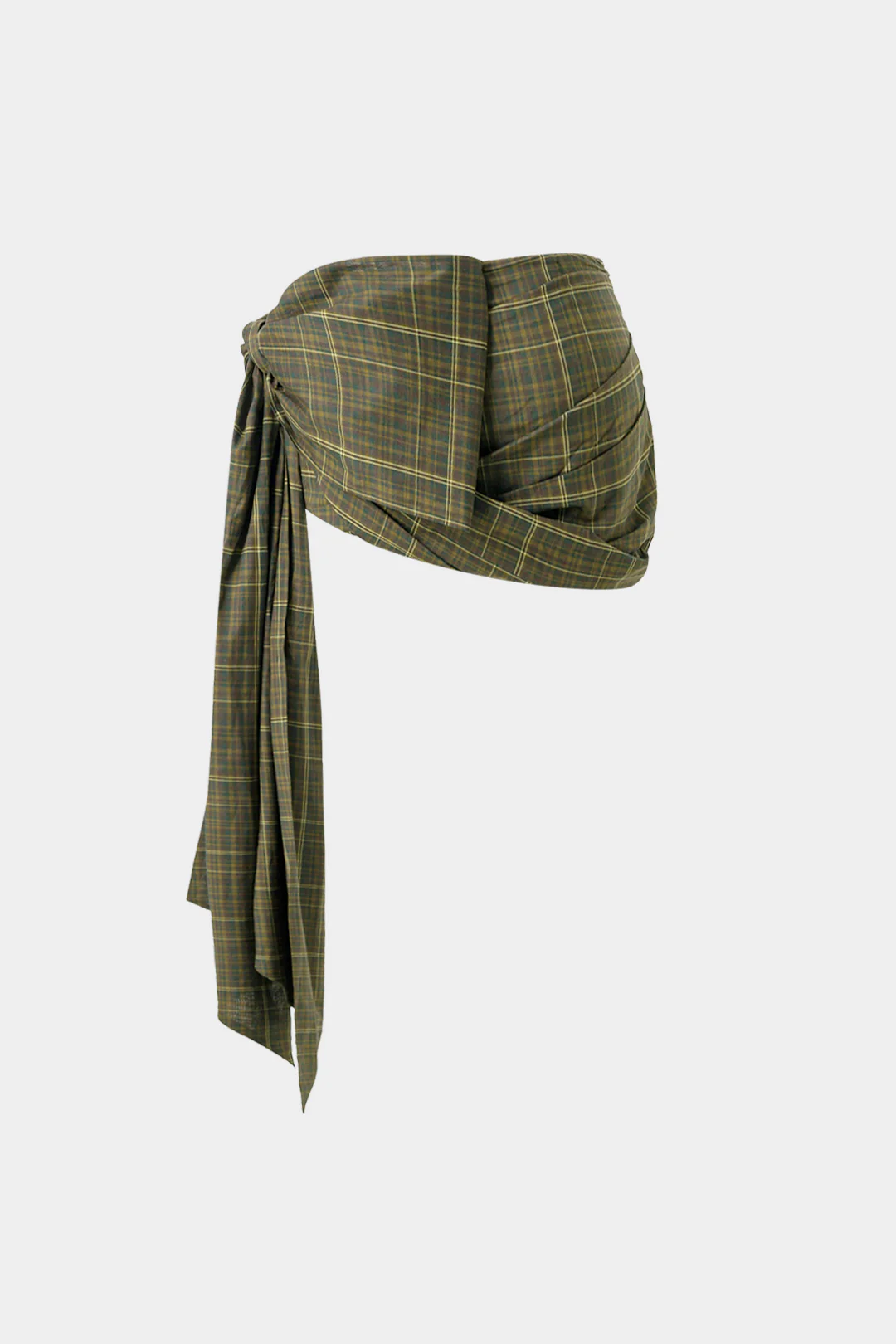 Plaid Print Asymmetrical Skirt - Image 2